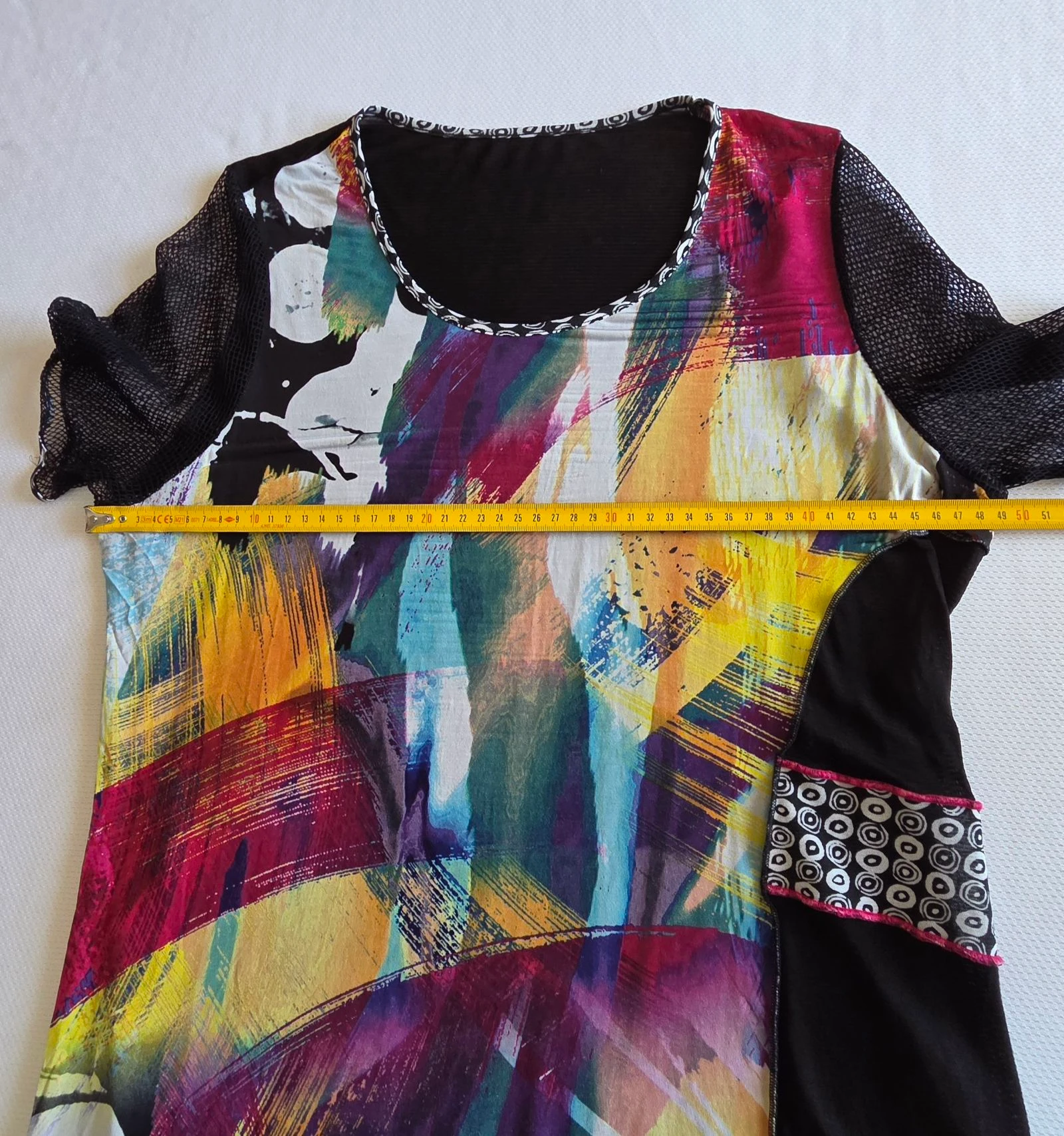 Asymmetrische veelkleurige grafische t-shirt maat 38/40 origineel top – photo 9